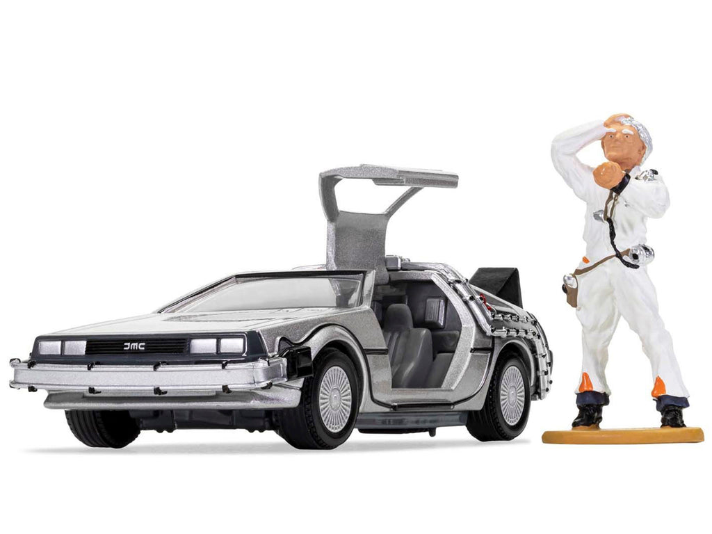 DMC DeLorean Time Machine with Doc Brown Figure 'Back to the Future' (1985) Movie Diecast Model Car by Corgi