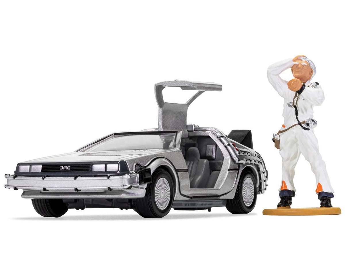 DMC DeLorean Time Machine with Doc Brown Figure 'Back to the Future' (1985) Movie Diecast Model Car by Corgi
