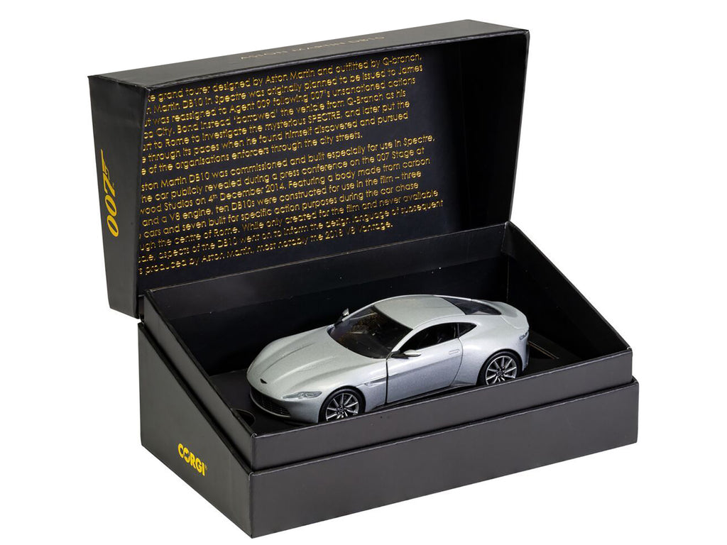 Aston Martin DB10 RHD (Right Hand Drive) Silver Metallic James Bond 007 'Spectre' (2015) Movie Diecast Model Car by Corgi