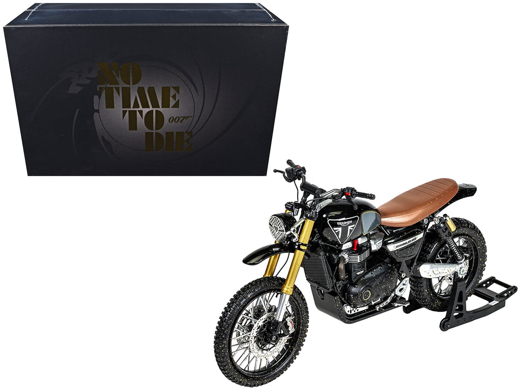 Triumph Scrambler 1200 XE Motorcycle Black (Dirty Version) James Bond 007 'No Time to Die' (2021) Movie Diecast Model Car by Corgi