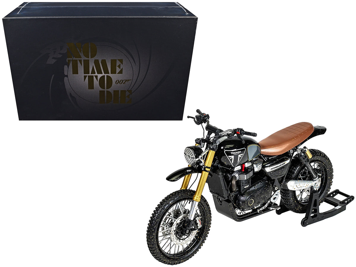 Triumph Scrambler 1200 XE Motorcycle Black (Dirty Version) James Bond 007 'No Time to Die' (2021) Movie Diecast Model Car by Corgi