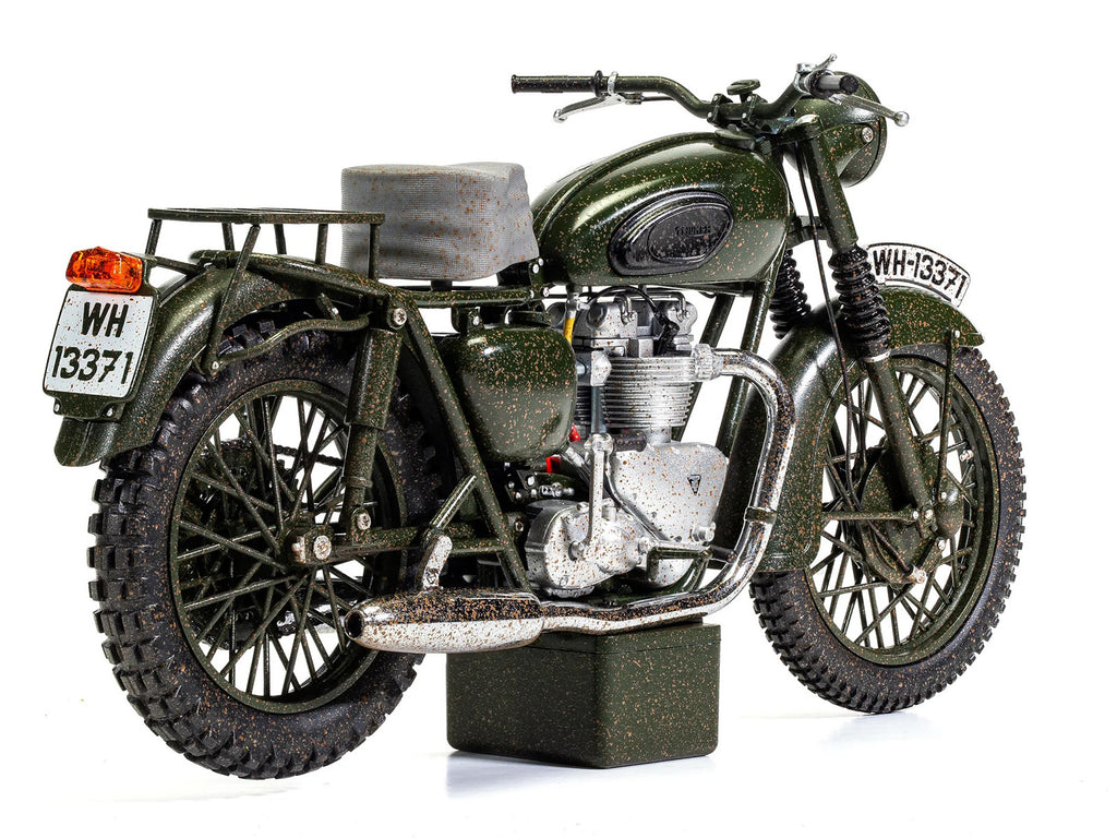 Triumph TR6 Trophy Motorcycle Dark Green (Weathered) 'The Great Escape' (1963) Movie Diecast Model by Corgi