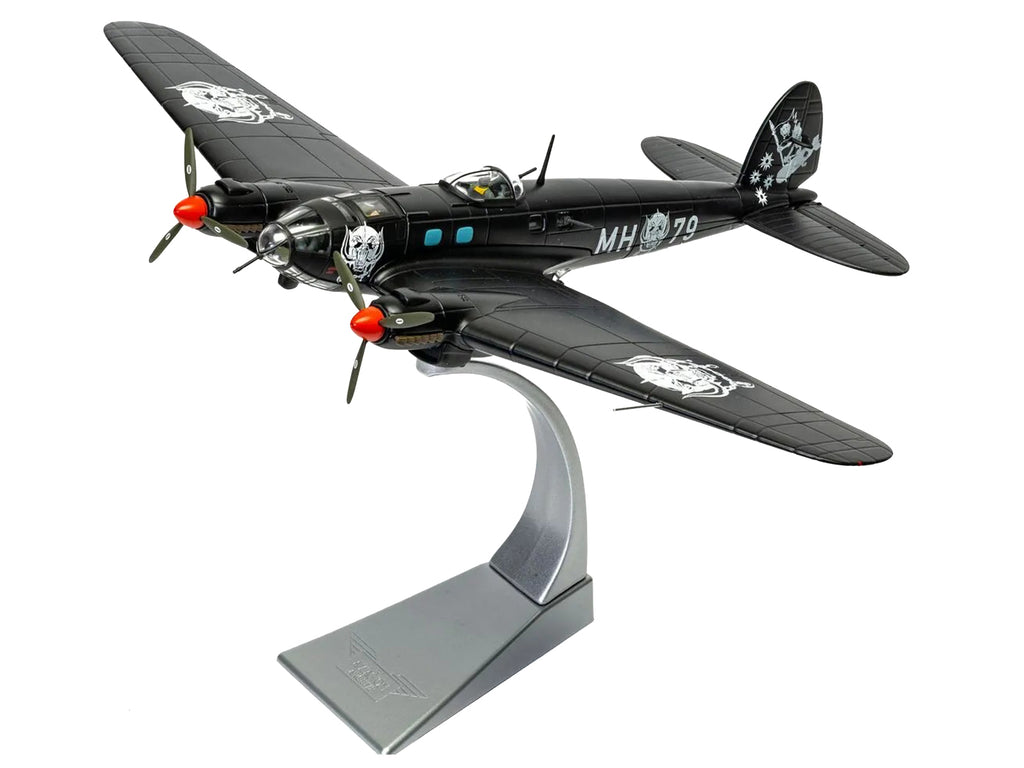 Heinkel He III Bomber Aircraft 'Motorhead' Black with Graphicss 1/72 Diecast Model by Corgi