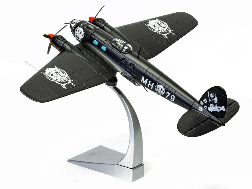Heinkel He III Bomber Aircraft 'Motorhead' Black with Graphicss 1/72 Diecast Model by Corgi