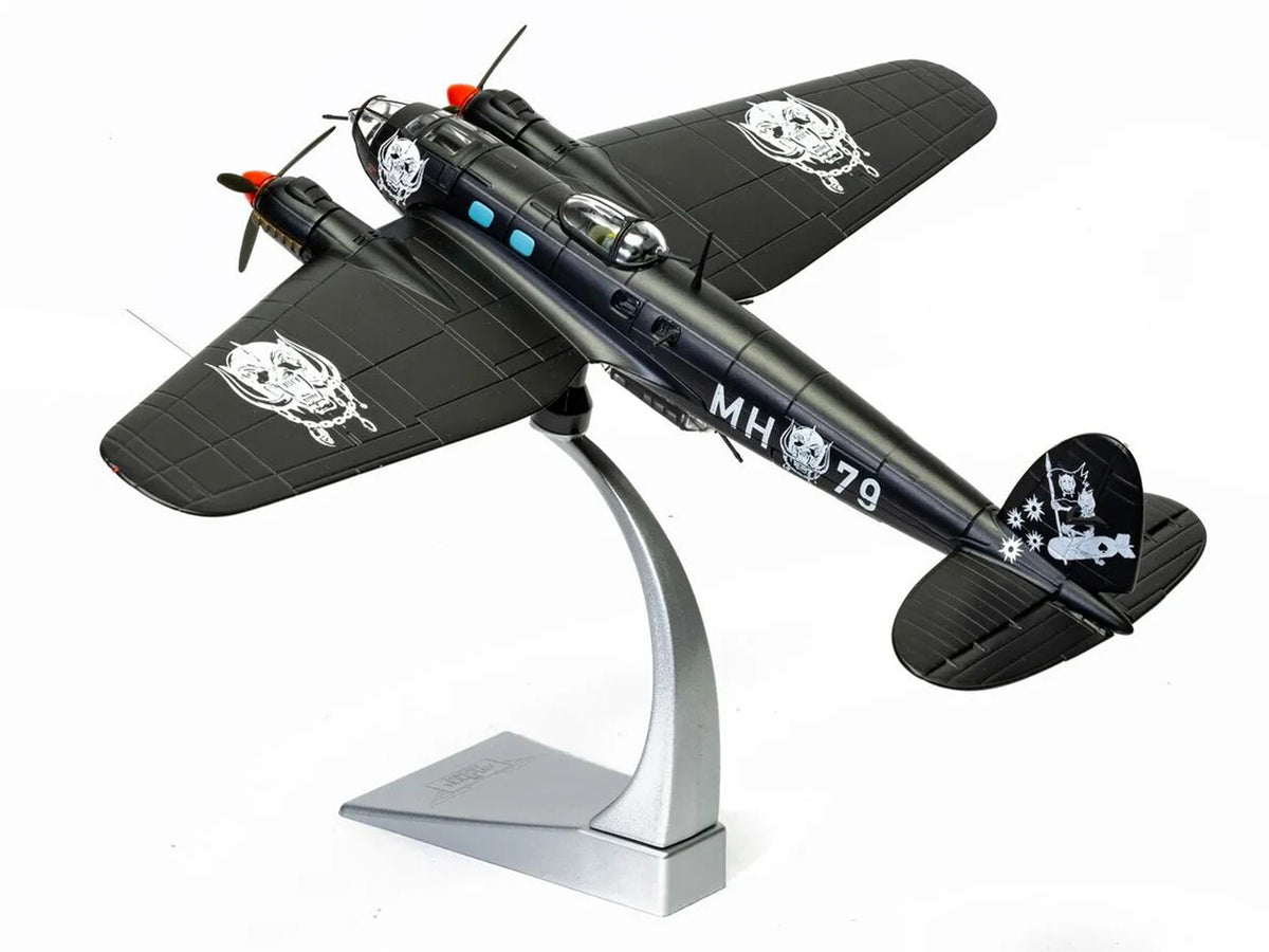 Heinkel He III Bomber Aircraft 'Motorhead' Black with Graphicss 1/72 Diecast Model by Corgi