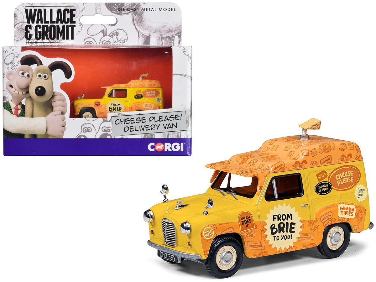 Austin A35 Van RHD (Right Hand Drive) Yellow 'Cheese Please' 'Wallace & Gromit' Diecast Model Car by Corgi