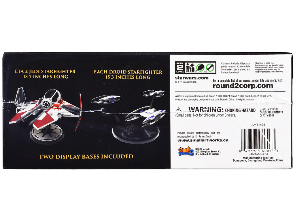 Skill 2 Model Kit ETA 2 Jedi Starfighter VS. Droid Starfighters 4 Model Set 'Star Wars: Episode III - Revenge of the Sith' (2005) Movie 1/48 Scale Model by AMT