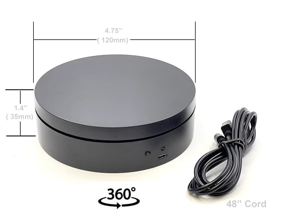 Mini Turntable Rotating Display Stand 4.75' with Black Base for 1/64 Scale Model Cars