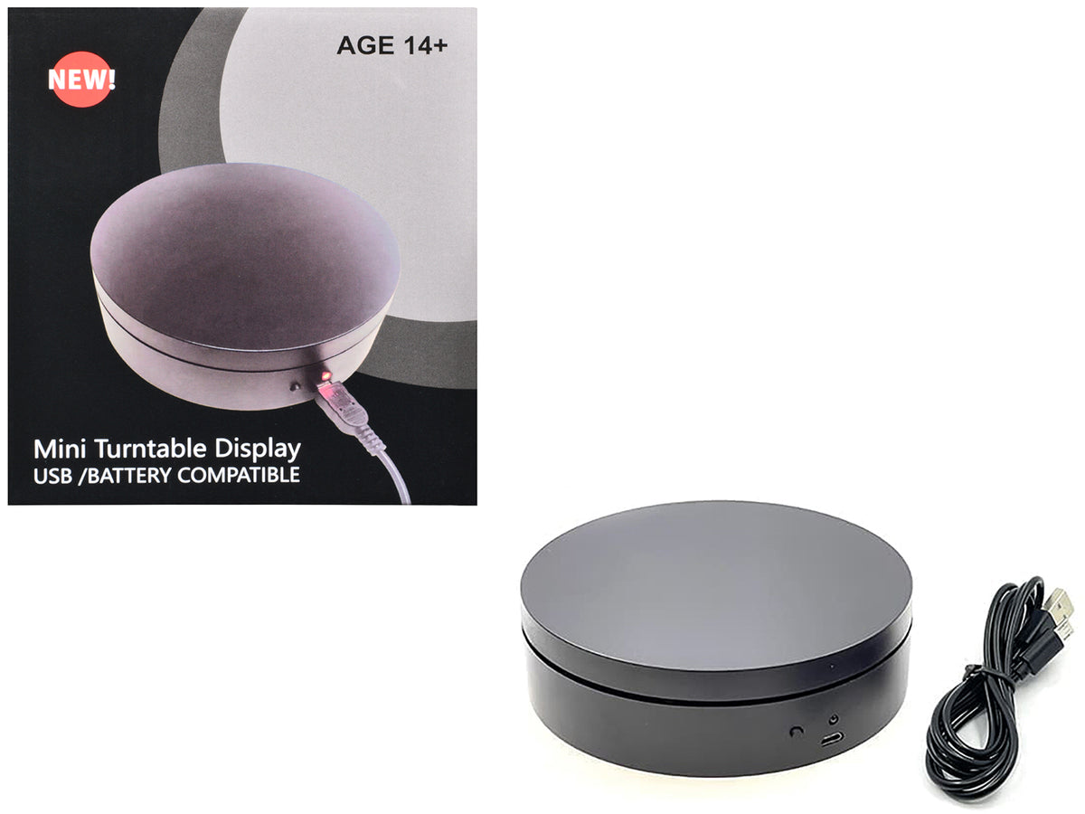 Mini Turntable Rotating Display Stand 4.75' with Black Base for 1/64 Scale Model Cars