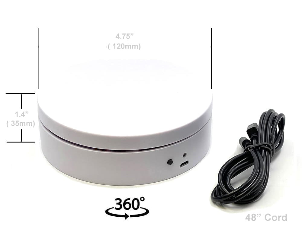 Mini Turntable Rotating Display Stand 4.75' with White Base for 1/64 Scale Model Cars