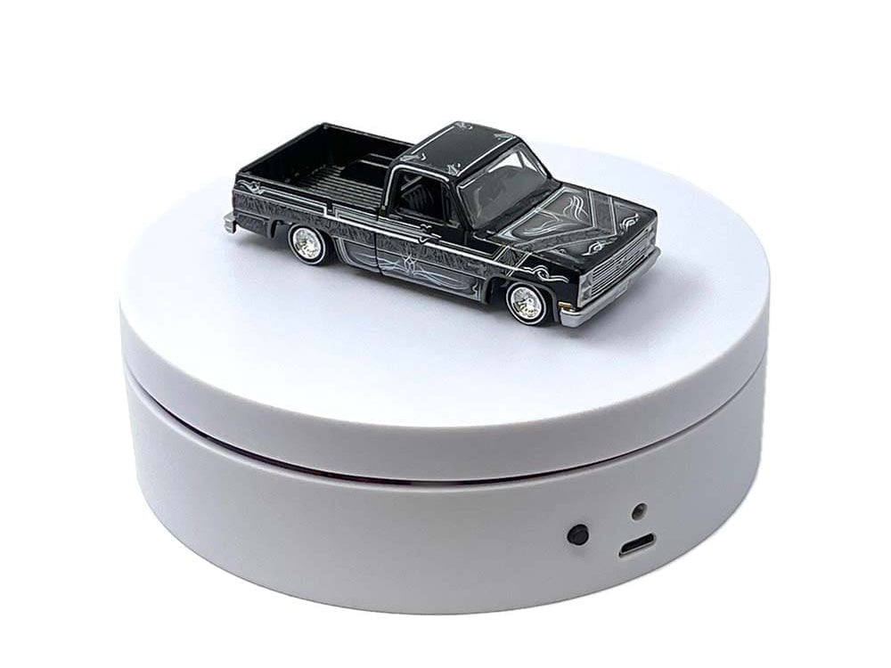 Mini Turntable Rotating Display Stand 4.75' with White Base for 1/64 Scale Model Cars