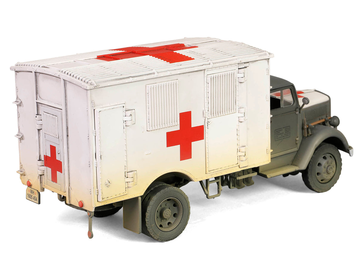 Opel-Blitz Kfz.305 Ambulance Gray and White (Weathered) 'German Army' 'Armoured Fighting Vehicle' Series 1/32 Diecast Model by Forces of Valor