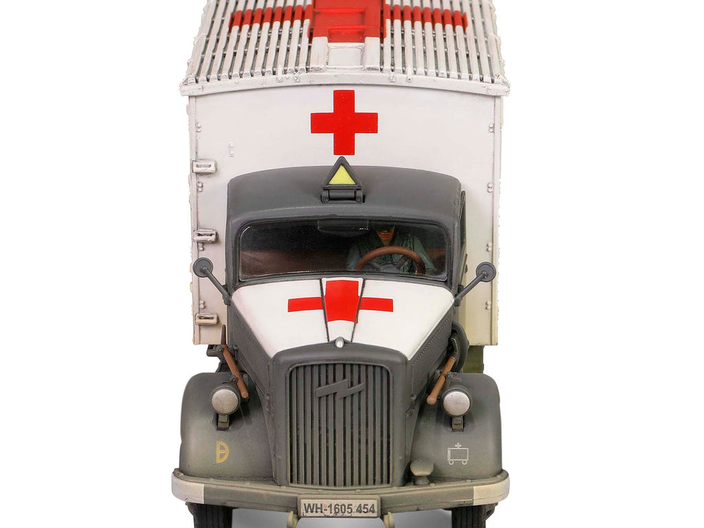 Opel-Blitz Kfz.305 Ambulance Gray and White (Weathered) 'German Army' 'Armoured Fighting Vehicle' Series 1/32 Diecast Model by Forces of Valor