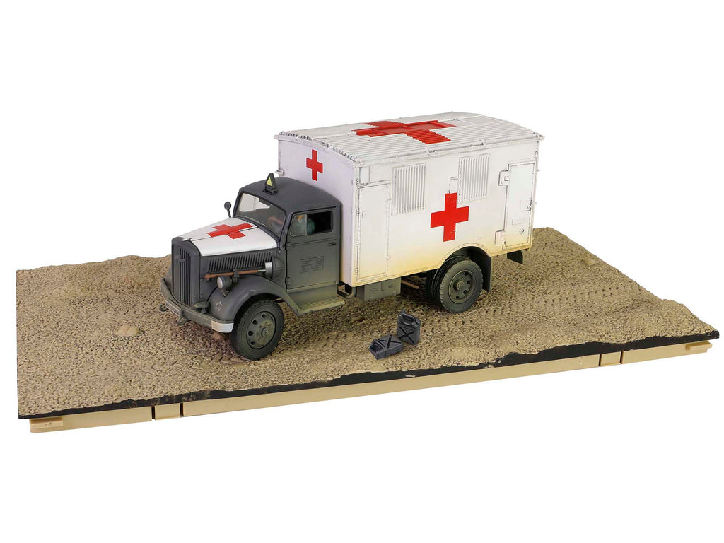 Opel-Blitz Kfz.305 Ambulance Gray and White (Weathered) 'German Army' 'Armoured Fighting Vehicle' Series 1/32 Diecast Model by Forces of Valor