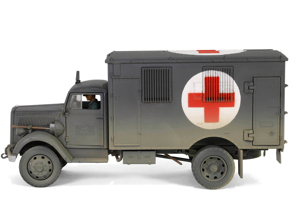 Opel-Blitz Kfz.305 Ambulance Gray (Weathered) 'German Army' 'Armoured Fighting Vehicle' Series 1/32 Diecast Model by Forces of Valor