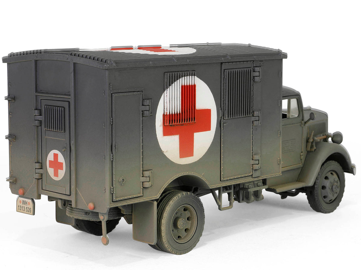 Opel-Blitz Kfz.305 Ambulance Gray (Weathered) 'German Army' 'Armoured Fighting Vehicle' Series 1/32 Diecast Model by Forces of Valor