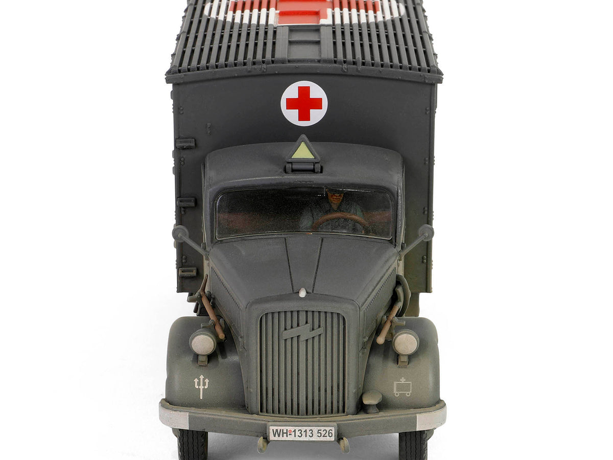 Opel-Blitz Kfz.305 Ambulance Gray (Weathered) 'German Army' 'Armoured Fighting Vehicle' Series 1/32 Diecast Model by Forces of Valor