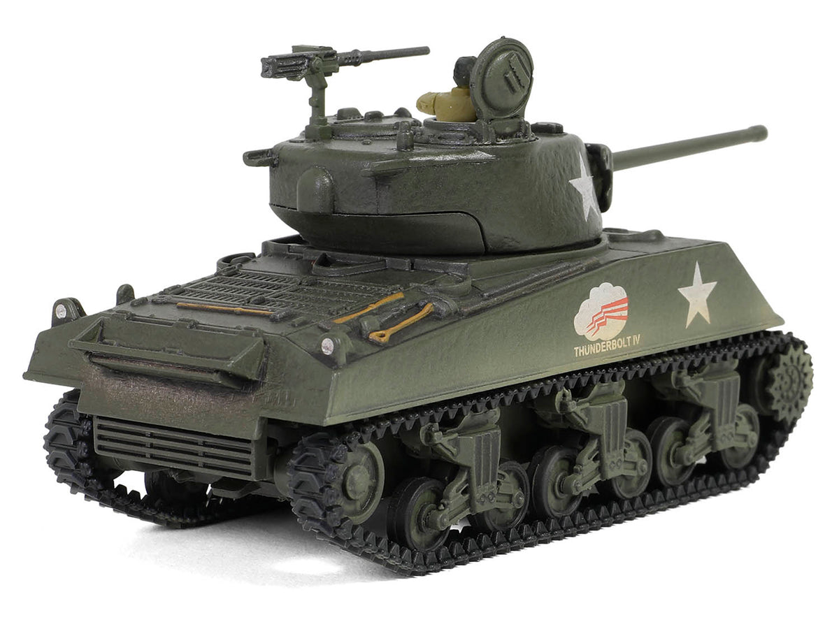 U.S. Sherman M4A3(76) Medium Tank 'THUNDERBOLT IV 37th Tank Battalion 4th Armored Division Bastogne' (1944) United States Army 'Mini AFV' Series 1/64 Diecast Model by Forces of Valor