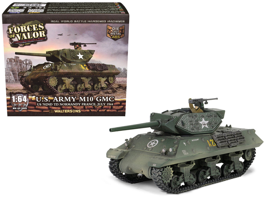 U.S. Army M10 GMC Tank '702nd Tank Destroyer Battalion Normandy France' (1944) United States Army 'Mini AFV' Series 1/64 Diecast Model by Forces of Valor