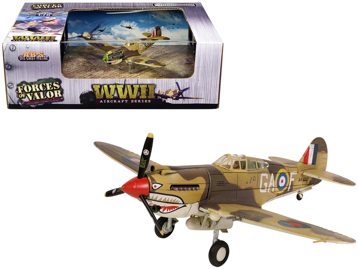 Curtiss P-40B Tomahawk MK IIB Aircraft Fighter '112 Squadron (Royal Air Force) AK402 GA-F North Africa' (October 1941) 'WW2 Aircrafts Series' 1/72 Diecast Model by Forces of Valor