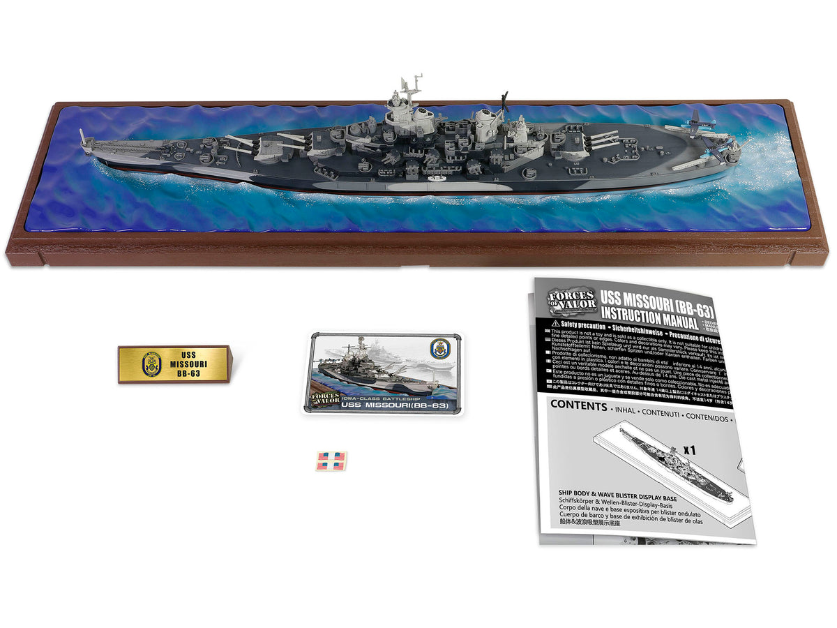 USS Missouri (BB-63) Iowa-class Battleship 'Battle of Okinawa' (1945) United States Navy (Waterline Edition) 'Battleship' Series 1/700 Diecast Model by Forces of Valor