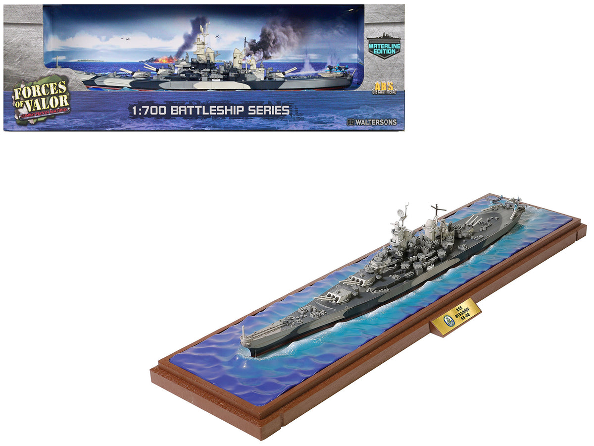 USS Missouri (BB-63) Iowa-class Battleship 'Battle of Okinawa' (1945) United States Navy (Waterline Edition) 'Battleship' Series 1/700 Diecast Model by Forces of Valor