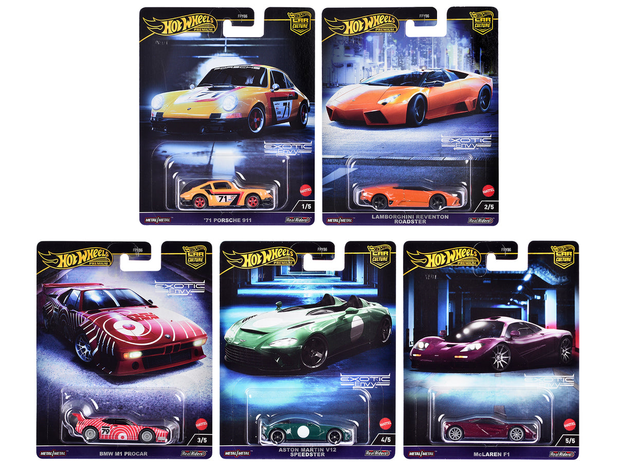 'Exotic Envy' 5 piece Set 'Car Culture' 2024 Series G Diecast Model Cars by Hot Wheels