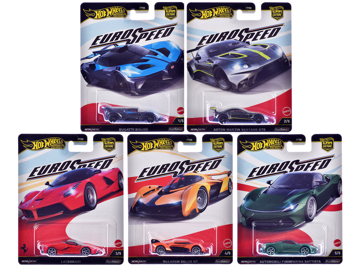 'Euro Speed' 5 piece Set 'Car Culture' 2025 Series L Diecast Model Cars by Hot Wheels
