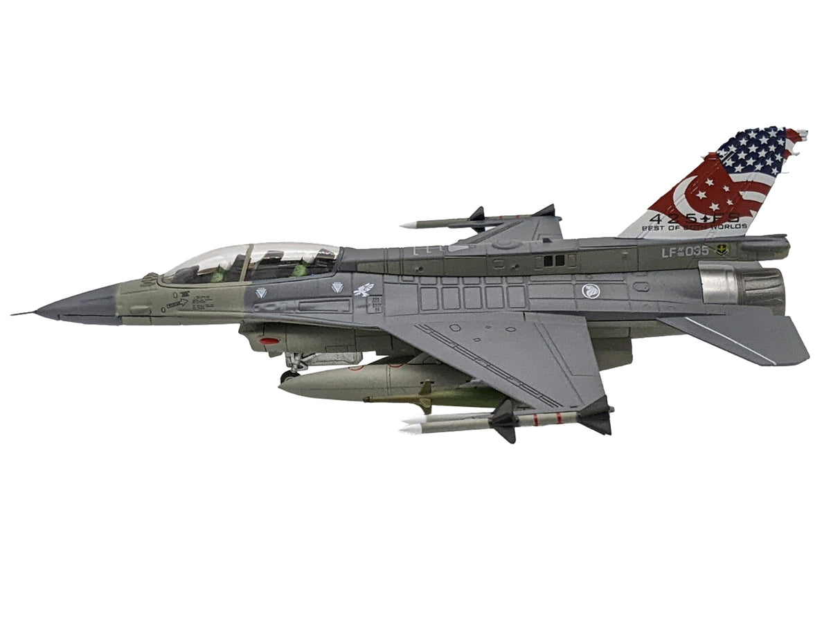 General Dynamics F-16D Fighting Falcon Fighter Aircraft '425th Fighter Squadron Best of Both Worlds Peace Carvin II 25th Anniversary Livery 56th Fighter Wing Luke AFB' (2018) United States Air Force 1/72 Diecast Model Airplane