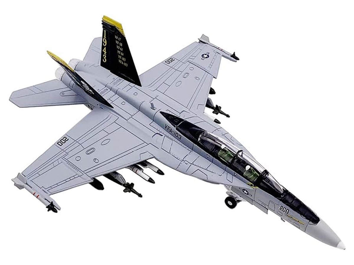 Boeing F/A-18F Super Hornet Fighter Aircraft 'VFA-103 Jolly Rogers 75th Anniversary' (2018) United States Navy 1/100 Diecast Model Airplane