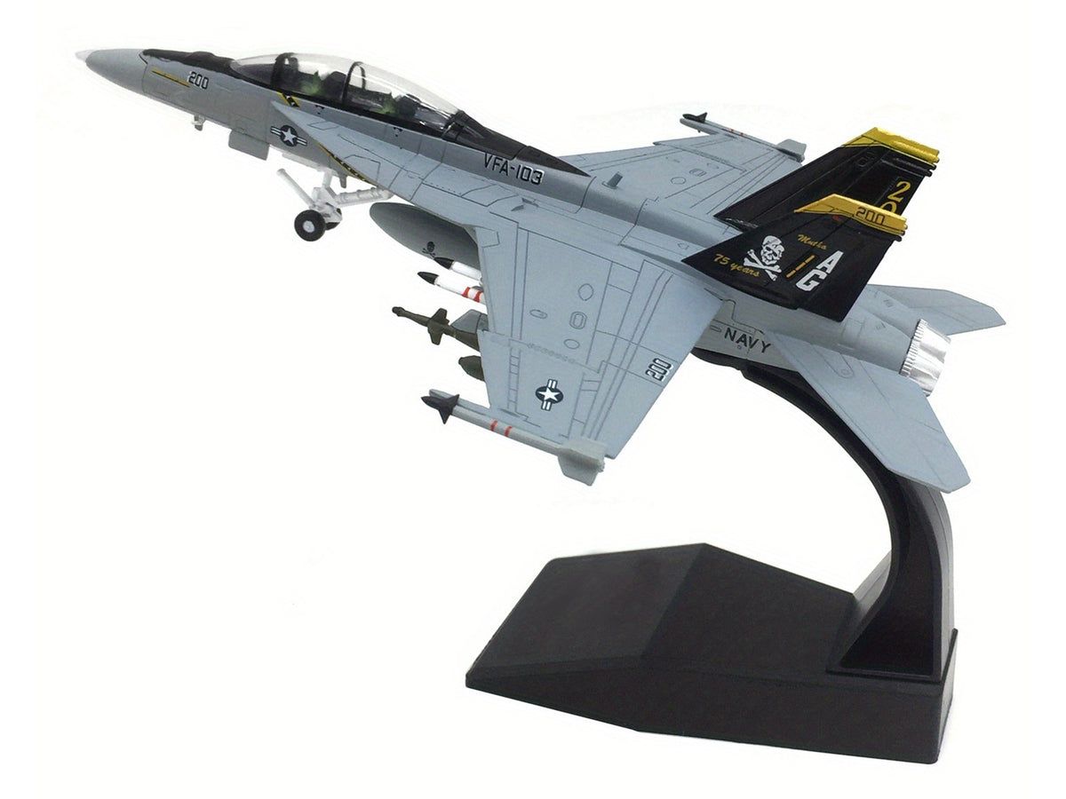 Boeing F/A-18F Super Hornet Fighter Aircraft 'VFA-103 Jolly Rogers 75th Anniversary' (2018) United States Navy 1/100 Diecast Model Airplane