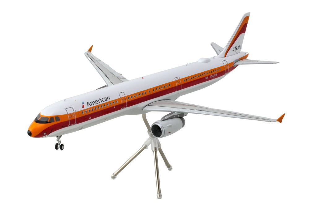 Airbus A321 Commercial Aircraft 'American Airlines - PSA' (N582UW) White with Red and Orange Stripes 'Gemini 200' Series 1/200 Diecast Model Airplane by GeminiJets