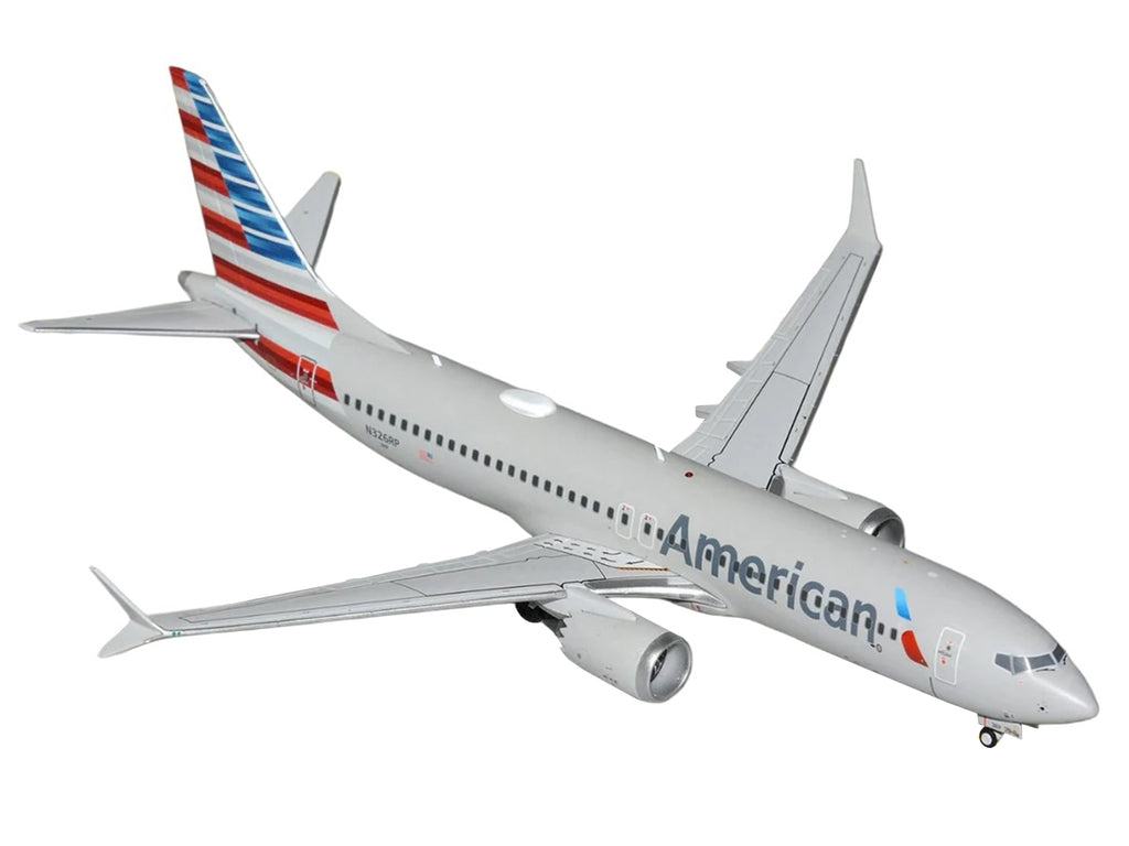 Boeing 737 MAX 8 Commercial Aircraft 'American Airlines' (N326RP) Gray with Striped Tail 'Gemini 200' Series 1/200 Diecast Model by GeminiJets
