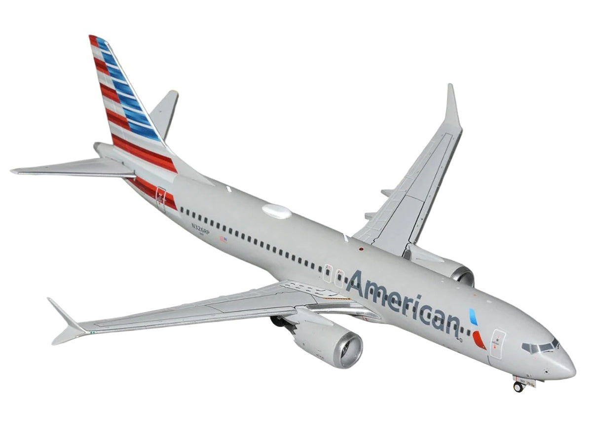 Boeing 737 MAX 8 Commercial Aircraft 'American Airlines' (N326RP) Gray with Striped Tail 'Gemini 200' Series 1/200 Diecast Model by GeminiJets
