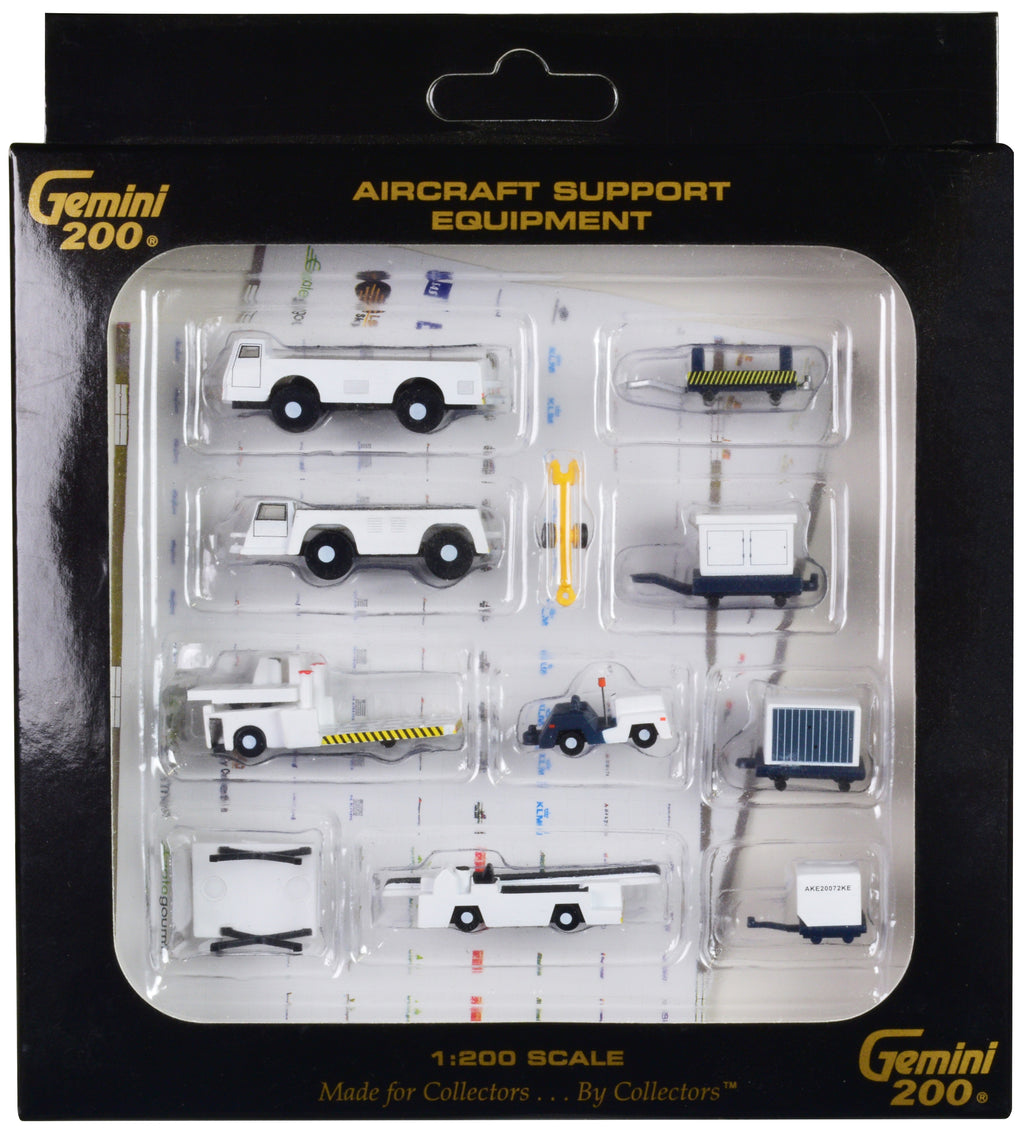 Airport Support Equipment Set of 10 pieces 'Gemini 200' Series Diecast Models by GeminiJets