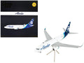 Boeing 737-700BDSF Commercial Aircraft with Flaps Down 'Alaska Air Cargo' White with Blue Tail 'Gemini 200' Series 1/200 Diecast Model Airplane by GeminiJets