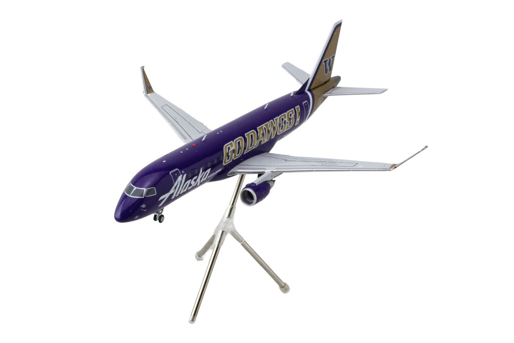 Embraer ERJ-175 Commercial Aircraft 'Alaska Airlines/Horizon - University of Washington Huskies' (N662QX) Purple with Gold Tail 'Gemini 200' Series 1/200 Diecast Model Airplane by GeminiJetsG2ASA1287
