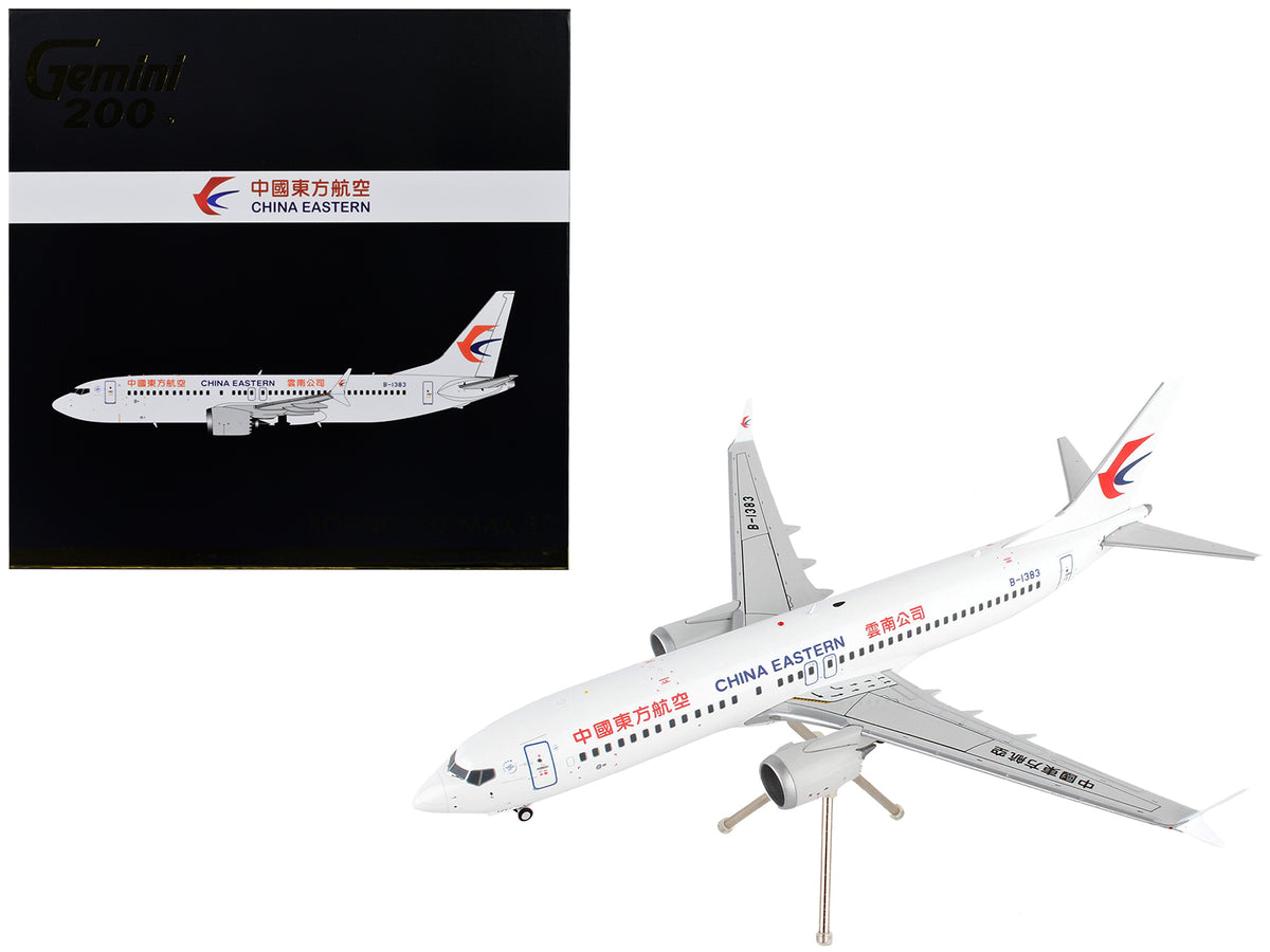 Boeing 737 MAX 8 Commercial Aircraft 'China Eastern Airlines' White 'Gemini 200' Series 1/200 Diecast Model Airplane by GeminiJets