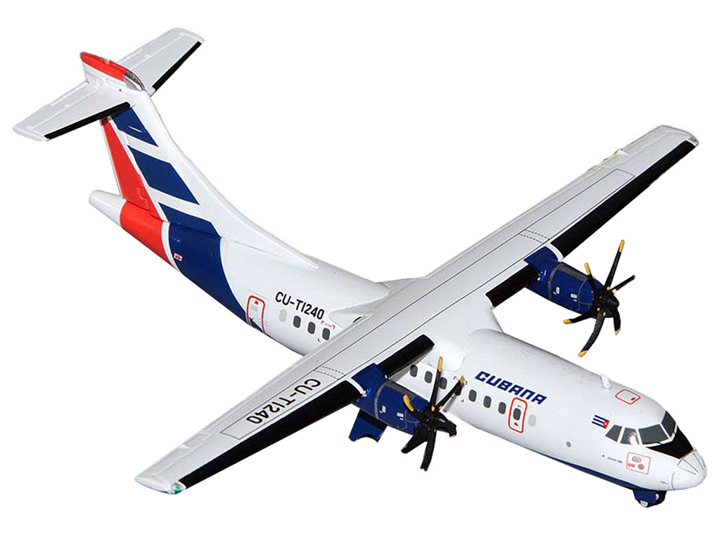 ATR 42-500 Commercial Aircraft 'Cubana' (CU-T1240) White with Blue and Red Tail 'Gemini 200' Series 1/200 Diecast Model Airplane by GeminiJets