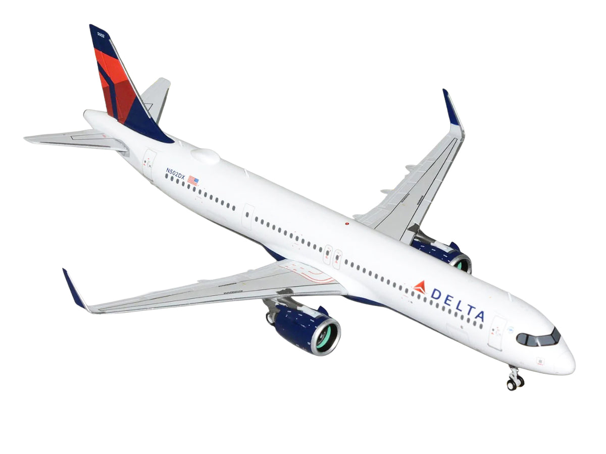 Airbus A321neo Commercial Aircraft 'Delta Air Lines' (N502DX) White with Blue and Red Tail 'Gemini 200' 1/200 Diecast Model Airplane by GeminiJets