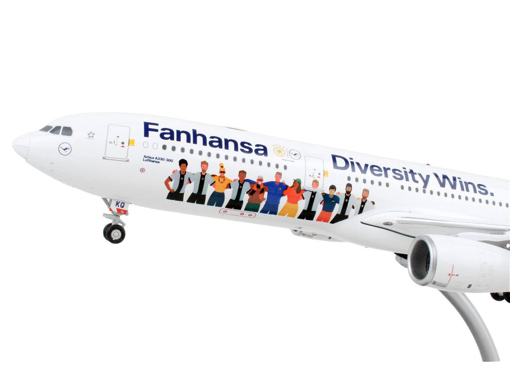 Airbus A330-300 Commercial Aircraft 'Lufthansa - Diversity Wins' White with Blue Tail 'Gemini 200' Series 1/200 Diecast Model Airplane by GeminiJets