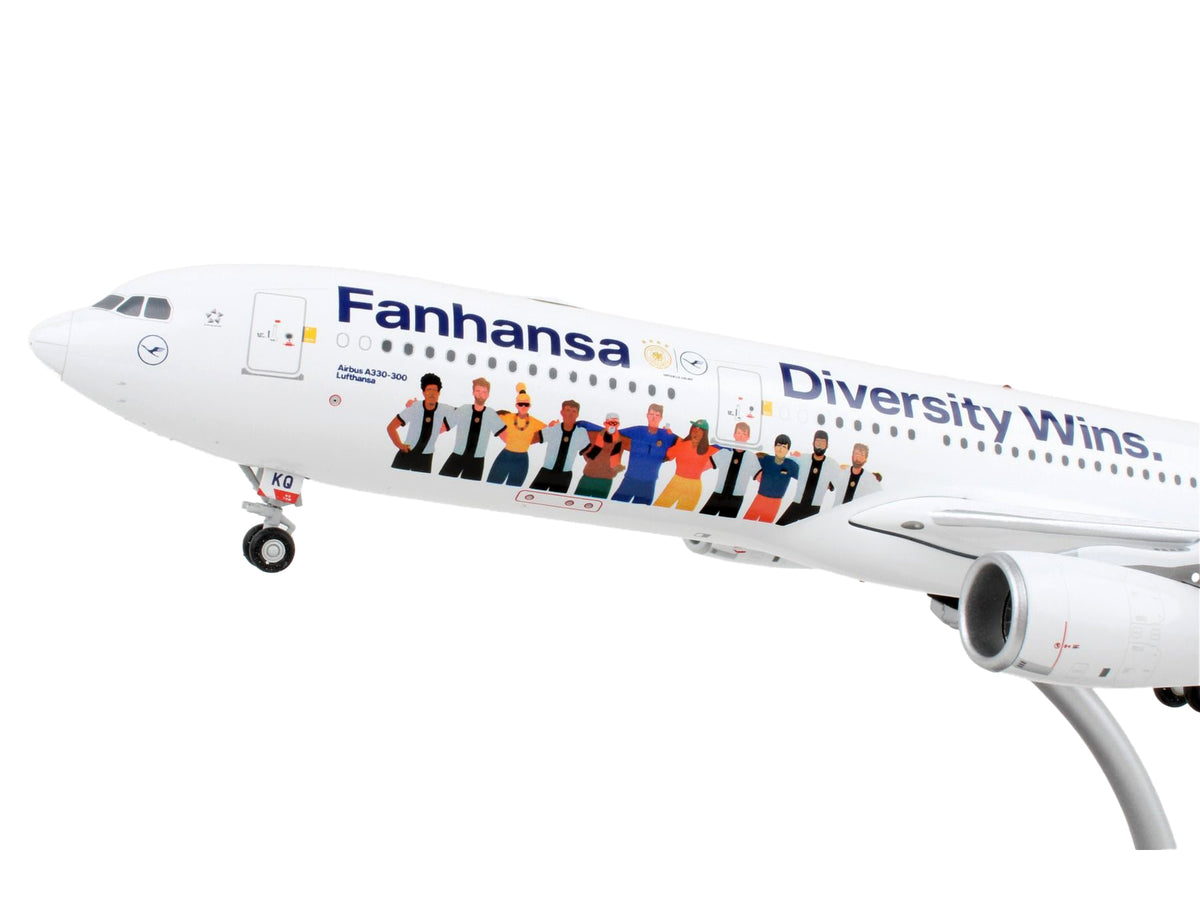 Airbus A330-300 Commercial Aircraft 'Lufthansa - Diversity Wins' White with Blue Tail 'Gemini 200' Series 1/200 Diecast Model Airplane by GeminiJets