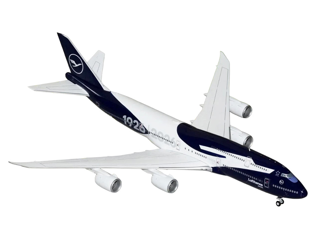 Boeing 747-8I Commercial Aircraft 'Lufthansa 100 Years' (D-ABYN) Dark Blue and White 'Gemini 200' Series 1/200 Diecast Model Airplane by GeminiJets
