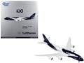 Boeing 747-8I Commercial Aircraft 'Lufthansa 100 Years' (D-ABYN) Dark Blue and White 'Gemini 200' Series 1/200 Diecast Model Airplane by GeminiJets