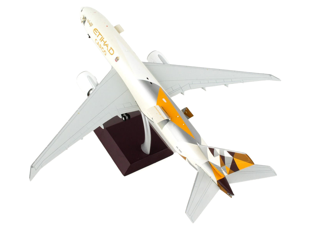 Boeing 777F Commercial Aircraft 'Etihad Airways Cargo' Beige with Tail Graphics 'Gemini 200 - Interactive' Series 1/200 Diecast Model Airplane by GeminiJets