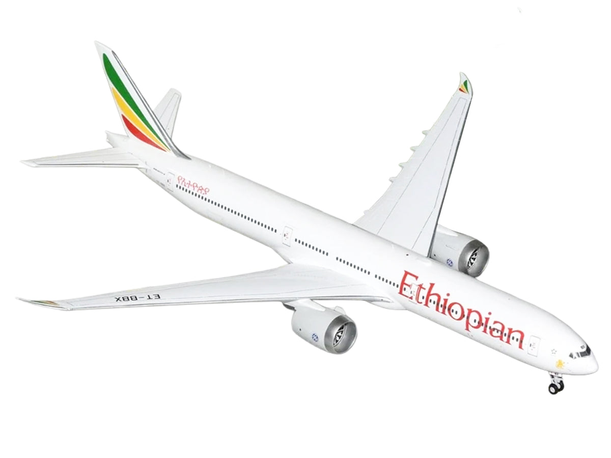 Boeing 777-9 Commercial Aircraft 'Ethiopian Airlines' (ET-BBX) White with Tail Stripes 'Gemini 200' Series 1/200 Diecast Model Airplane by GeminiJets