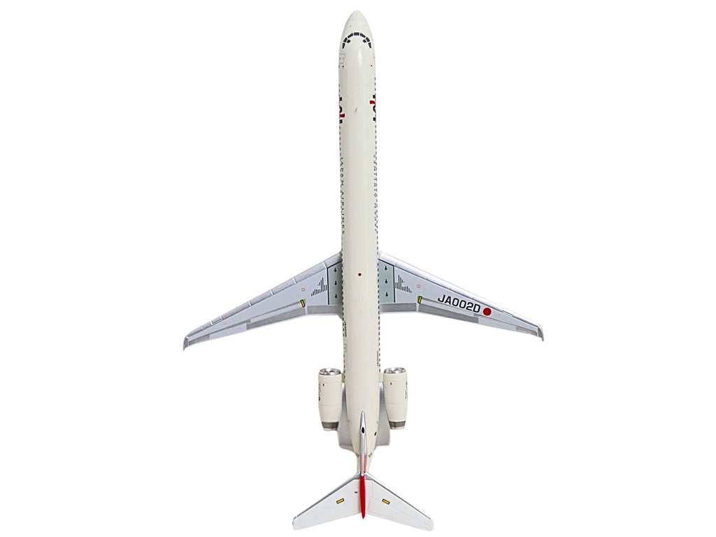 McDonnell Douglas MD-90 Commercial Aircraft 'Japan Airlines' (JA002D) White with Red Tail 'Gemini 200' Series 1/200 Diecast Model by GeminiJets
