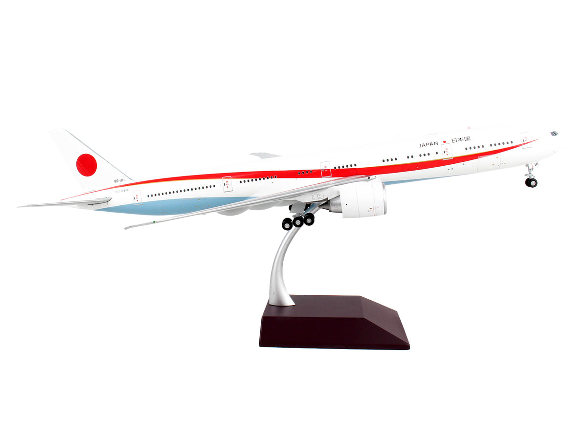Boeing 777-300ER Commercial Aircraft 'Japan Air Self-Defense Force (JASDF)' White with Red Stripes 'Gemini 200' Series 1/200 Diecast Model Airplane by GeminiJets