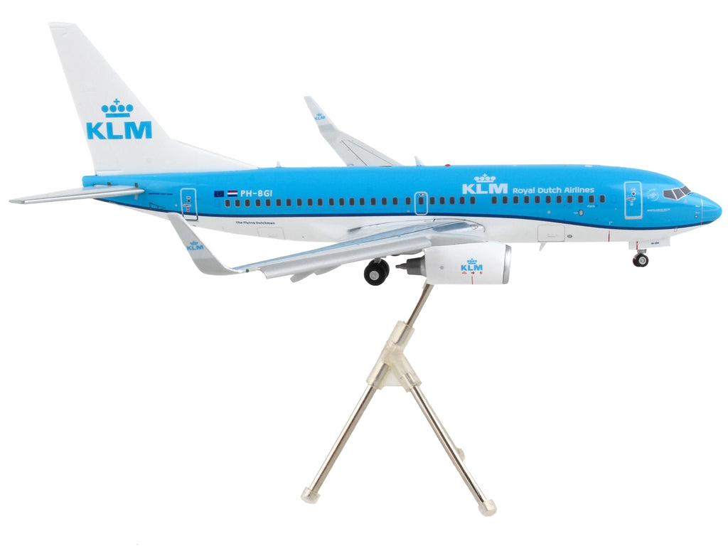 Boeing 737-700 Commercial Aircraft with Flaps Down 'KLM Royal Dutch Airlines' Blue with White Tail 'Gemini 200' Series 1/200 Diecast Model Airplane by GeminiJets
