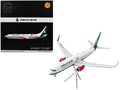 Boeing 737-800 Commercial Aircraft with Flaps Down 'Mexicana' (XA-ASM) White with Green Stripes 'Gemini 200' Series 1/200 Diecast Model Airplane by GeminiJets